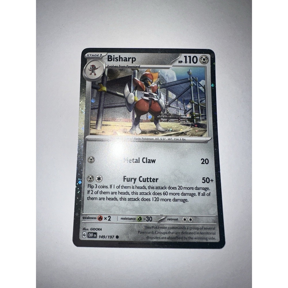 Bisharp 149/197 FART SWIRL Obsidian Flames Cosmos Holo ink smudge on name NM - Picture 8 of 8